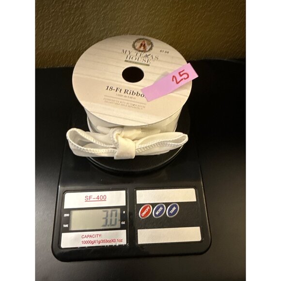 My Texas House 2.5 in 18-Ft White Velvet Ribbon Wreath Craft Wrapping - Picture 5 of 5